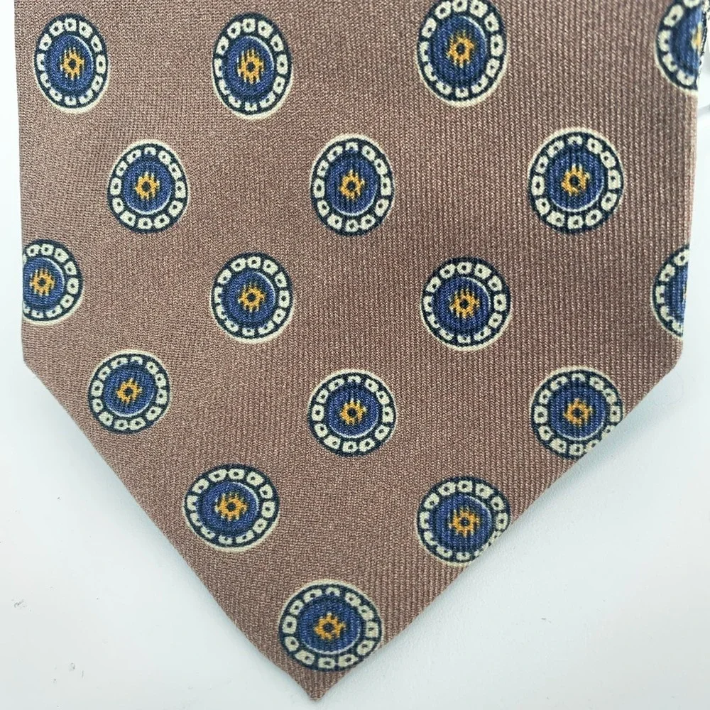 Eton Tie Mens One Size Multi Patterned Silk Luxury Classic Necktie Italy Made